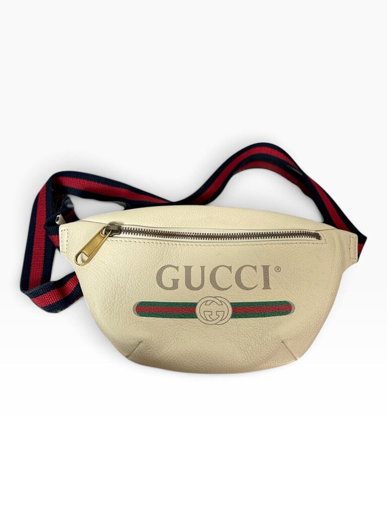 AUTHENTIC GUCCI LEATHER LOGO BELT BAG