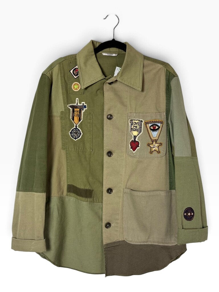 VALENTINO PATCH DETAIL ARMY JACKET