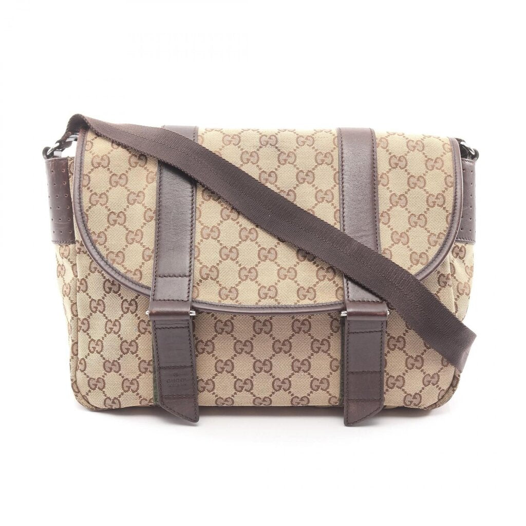 AUTHENTIC GUCCI MONOGRAM FLAT MESSENGER BAG