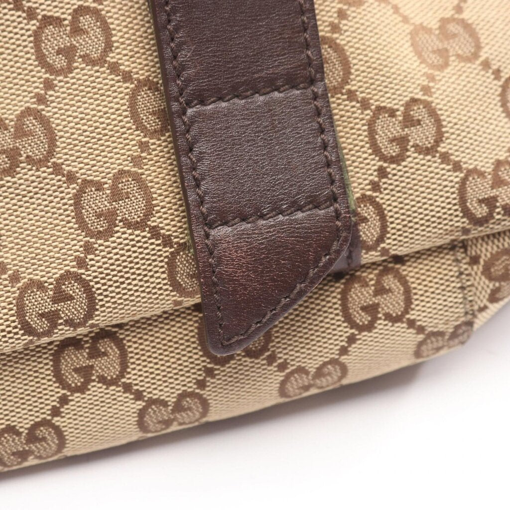 AUTHENTIC GUCCI MONOGRAM FLAT MESSENGER BAG