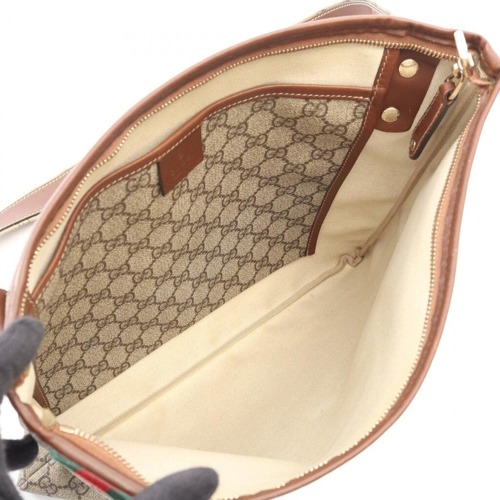 AUTHENTIC GUCCI COATED CANVAS MONOGRAM MESSENGER BAG