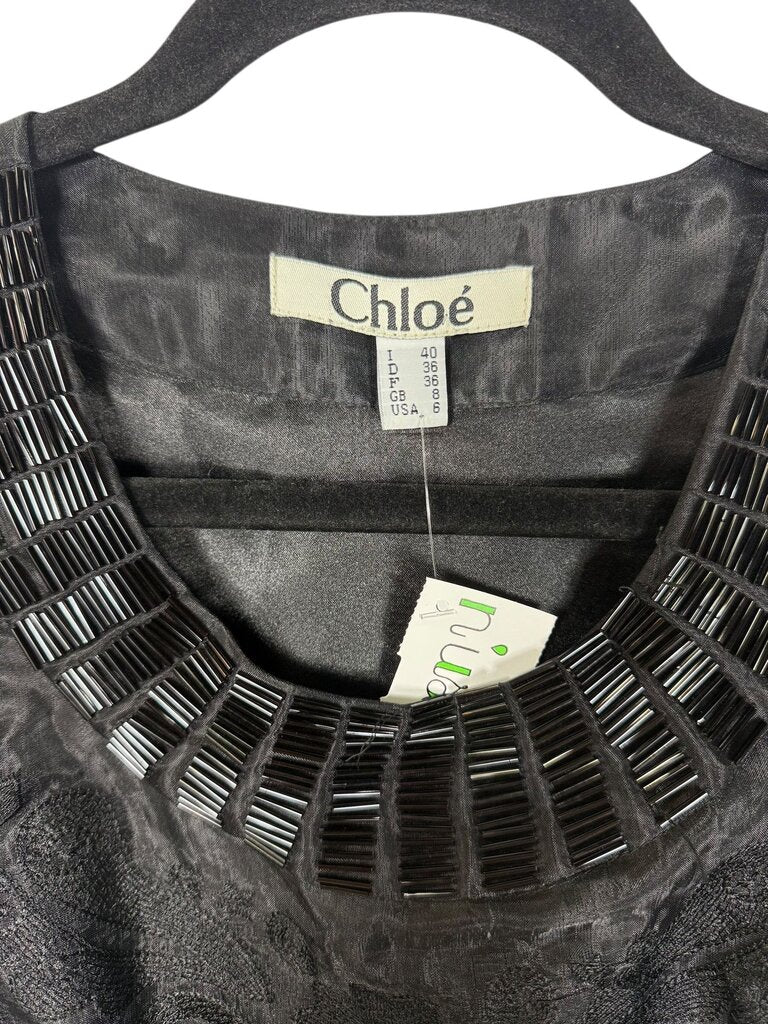 CHLOE SILK BEADED EMBROIDERED DRESS