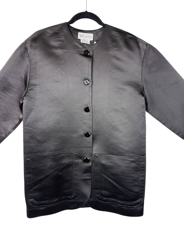 WORTH SATIN SILK BUTTON DOWN