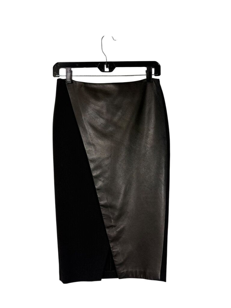 ALICE + OLIVIA LEATHER FLAP SKIRT