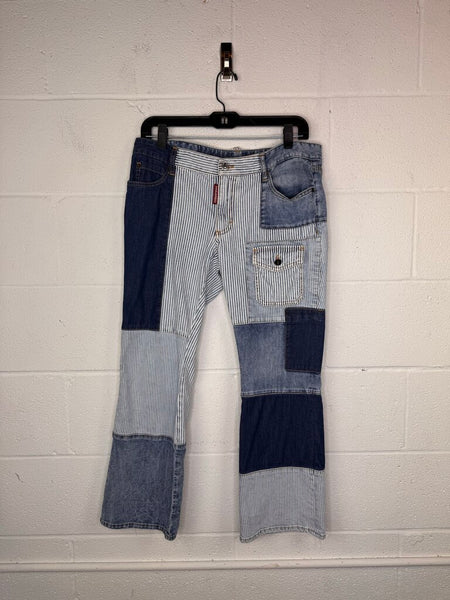 DSQUARED2 Patchwork Straight Leg Jeans