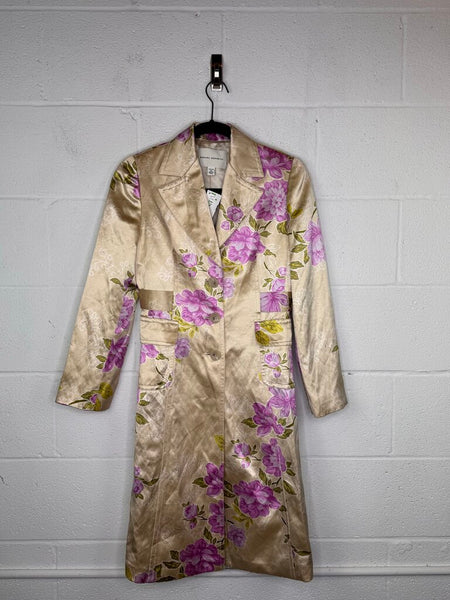Banana Republic Floral Satin Midi Coat