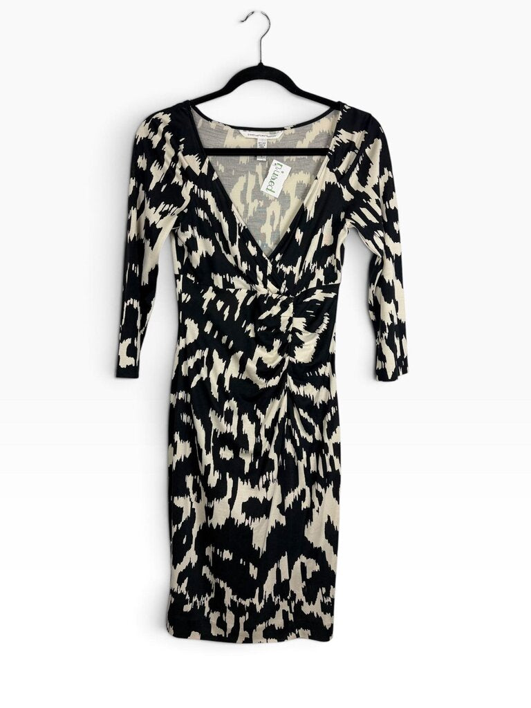 DIANE VON FURSTENBURG SILK FAUX WRAP DRESS