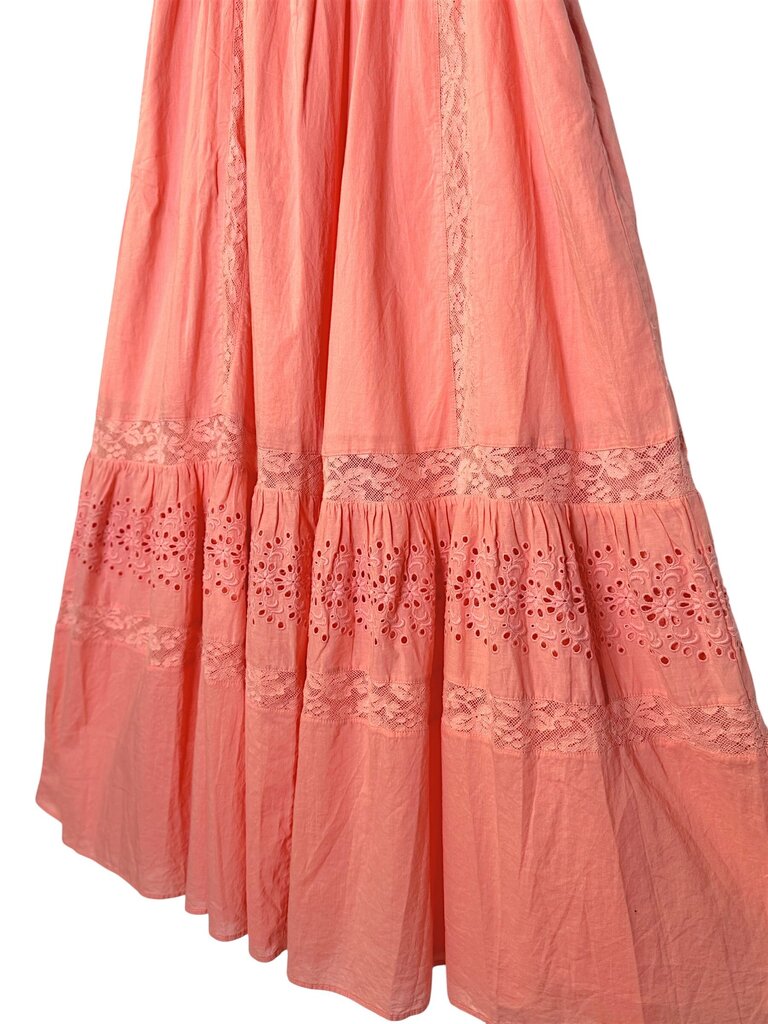 LOVESHACK FANCY EYELET & LACE TIERED MAXI DRESS