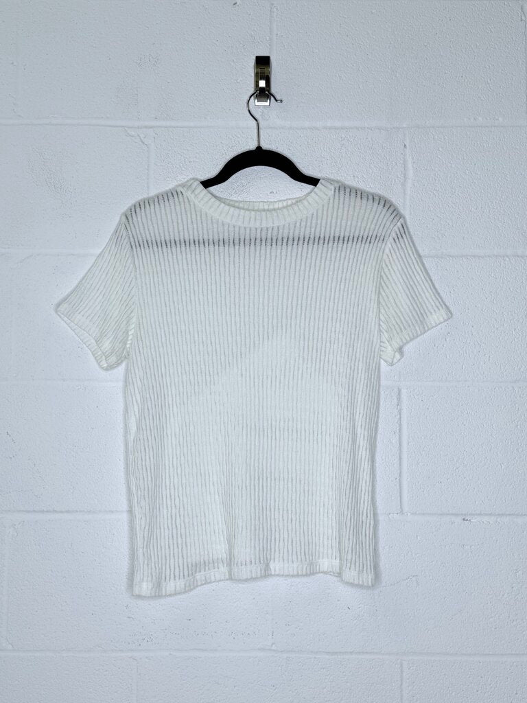 PILCRO SHEER RIBBED TOP