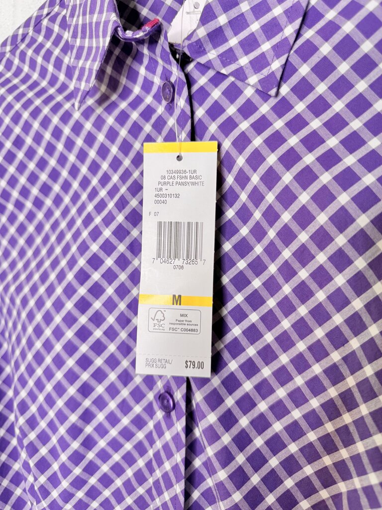 JONES NEW YORK BUTTON DOWN CHECK SHIRT