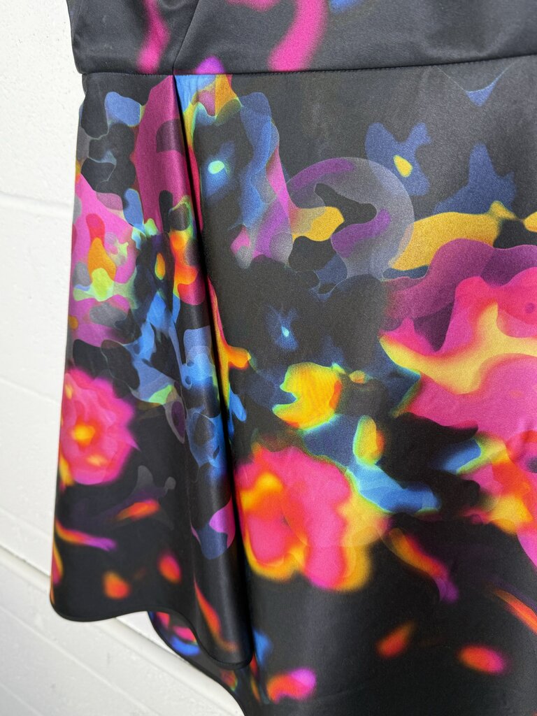 MILLY ABSTRACT FLORAL SLEEVELESS DRESS