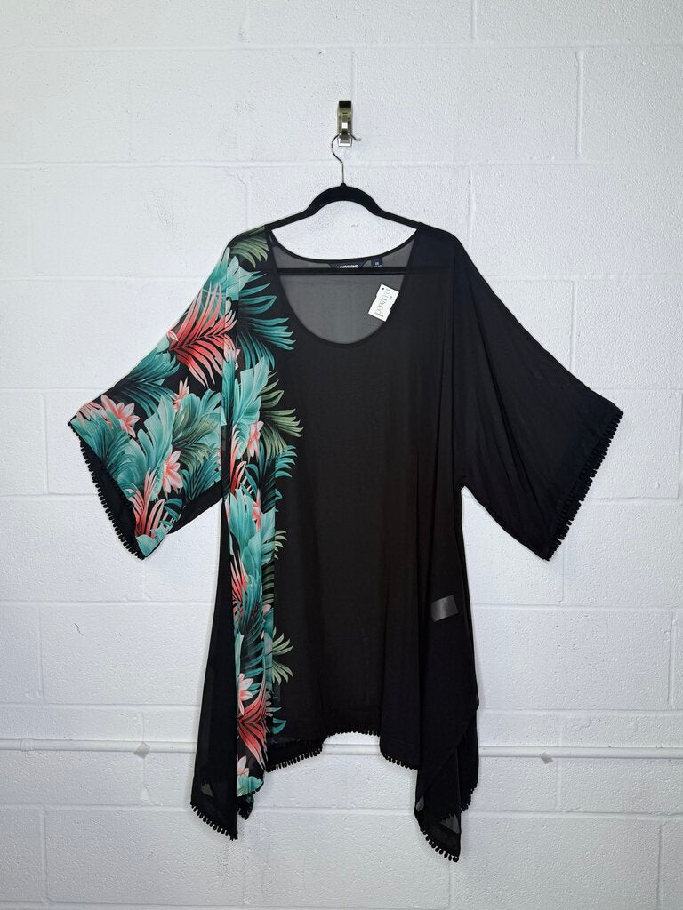 LANDS' END TROPICAL ASYMMETRICAL COVER-UP