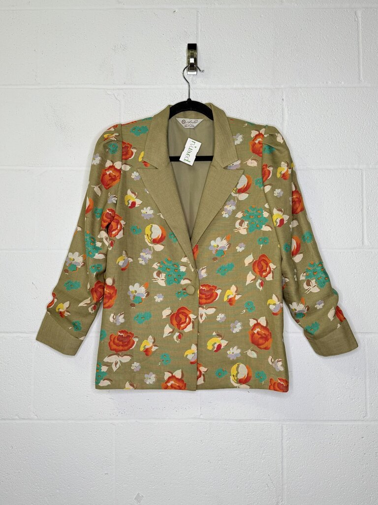SUE JAY VINTAGE FLORAL BLAZER
