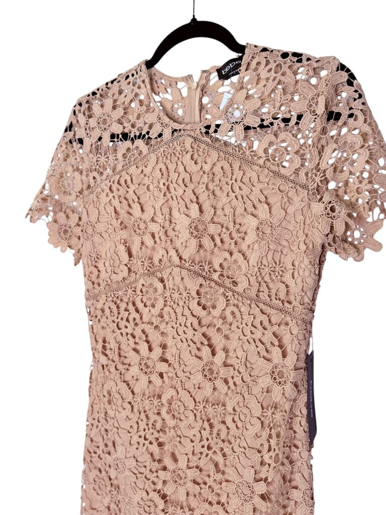 BEBE CROCHET OVERLAY DRESS