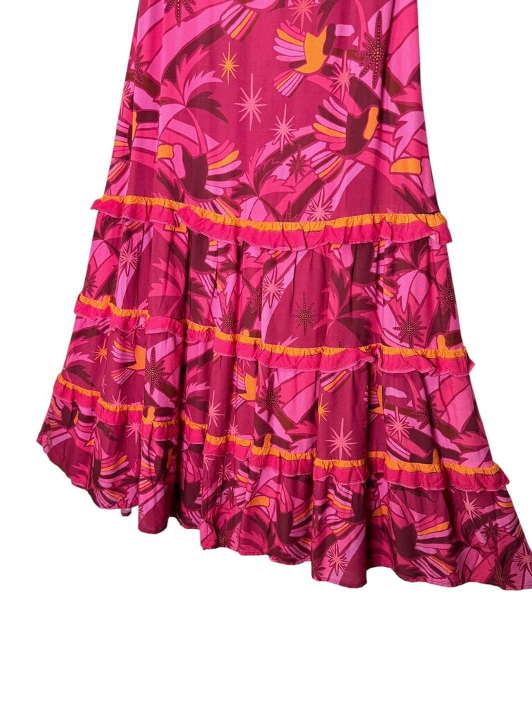 FARM FOR ANTHROPOLOGIE TIERED BIRD MAXI SKIRT