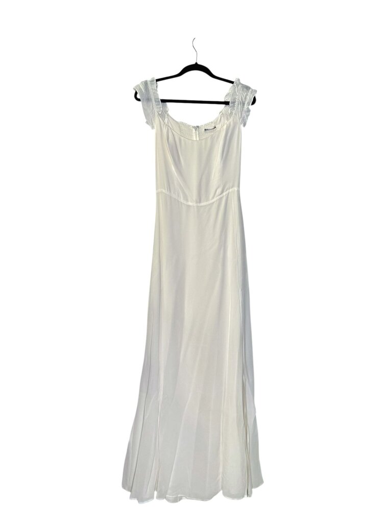 REFORMATION RUFFLE STRAP SIDE SLIT MAXI DRESS
