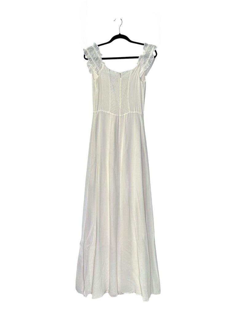 REFORMATION RUFFLE STRAP SIDE SLIT MAXI DRESS
