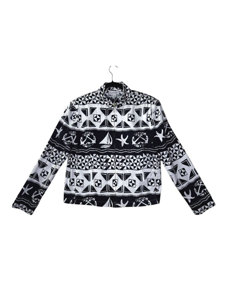 ST. JOHN SPORT OCEANIC PRINT FRONT ZIPPER JACKET