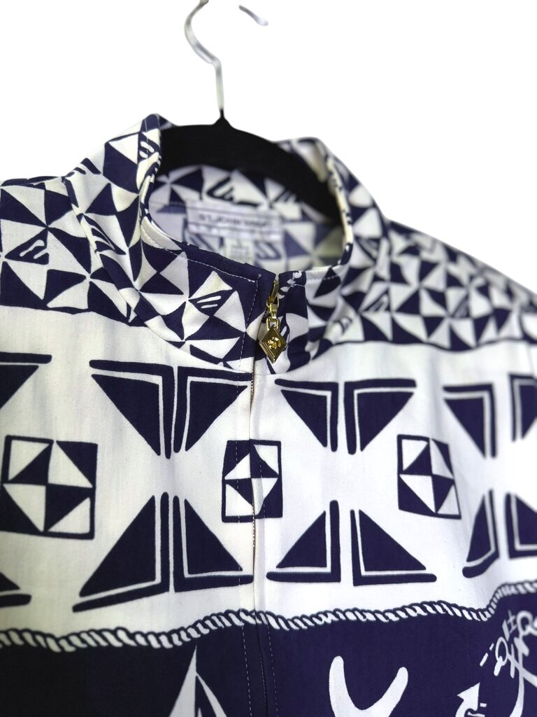 ST. JOHN SPORT OCEANIC PRINT FRONT ZIPPER JACKET