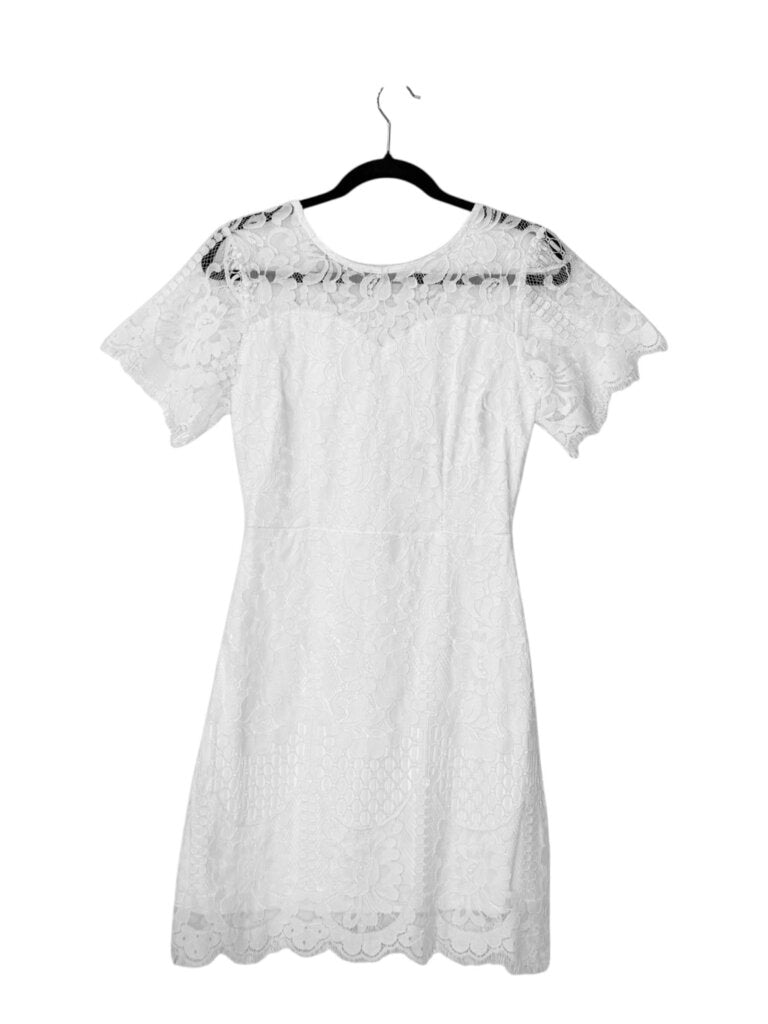 MSLG LACE OVERLAY BACK-V DRESS
