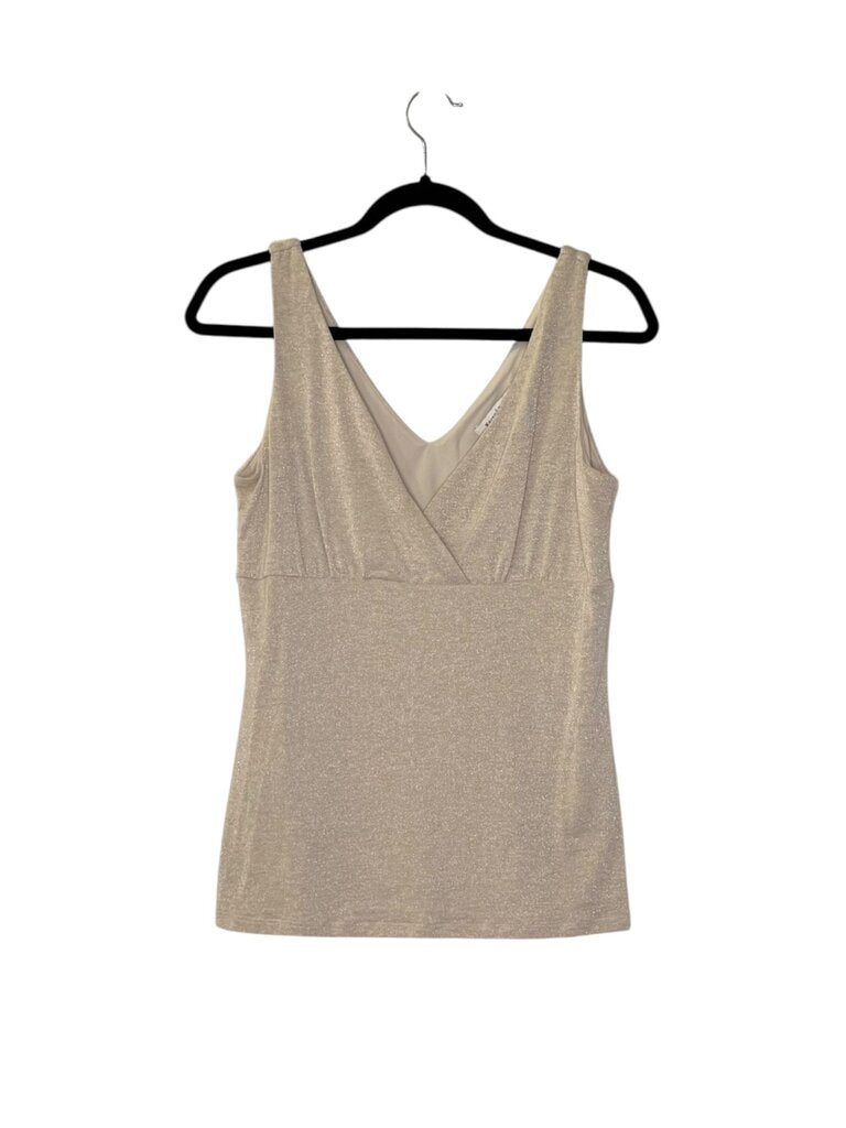 WHITE HOUSE BLACK MARKET EMPIRE WAIST METALLIC TOP