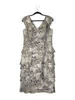 ALEX EVENINGS FLORAL BEADED COCKTAIL DRESS