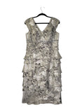 ALEX EVENINGS FLORAL BEADED COCKTAIL DRESS