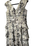 ALEX EVENINGS FLORAL BEADED COCKTAIL DRESS