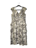 ALEX EVENINGS FLORAL BEADED COCKTAIL DRESS