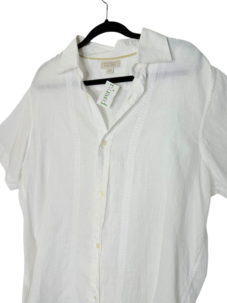 BANANA REPUBLIC GUAYAVERA LINEN BUTTON-DOWN SHIRT