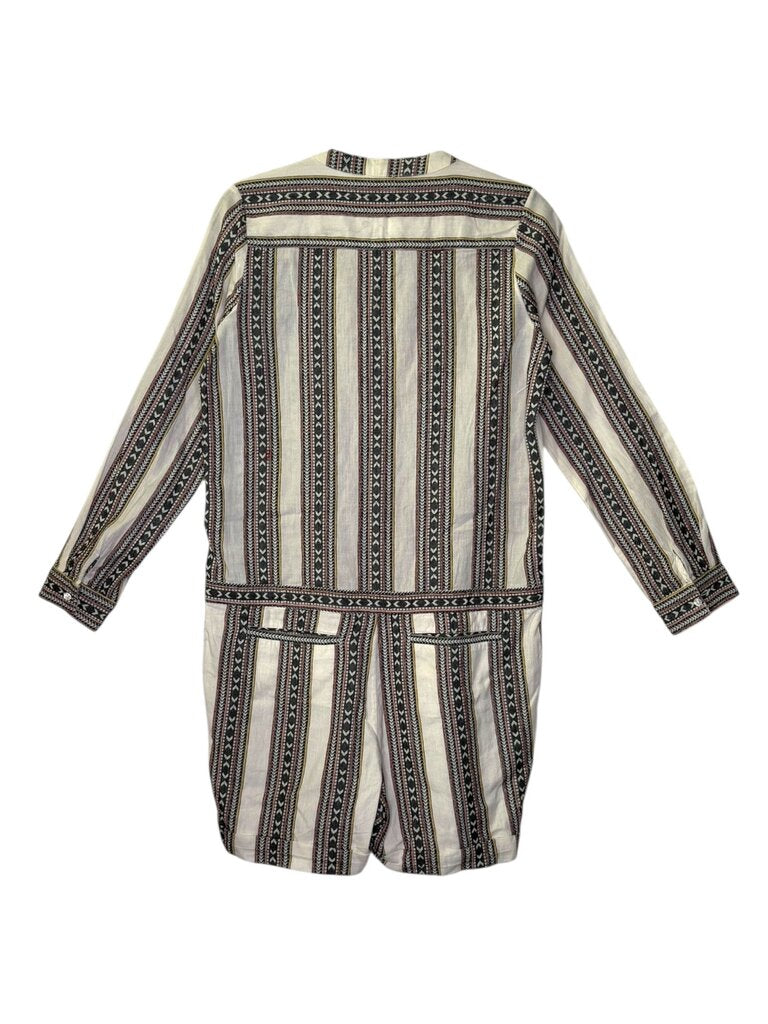 BERENICE TRIBAL STRIPE DRAWSTRING ROMPER