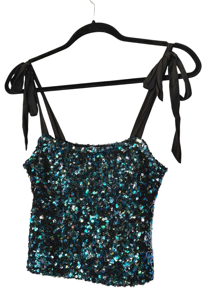 INTIMATELY FREE PEOPLE SEQUIN RIBBON STRAP CROP TOP