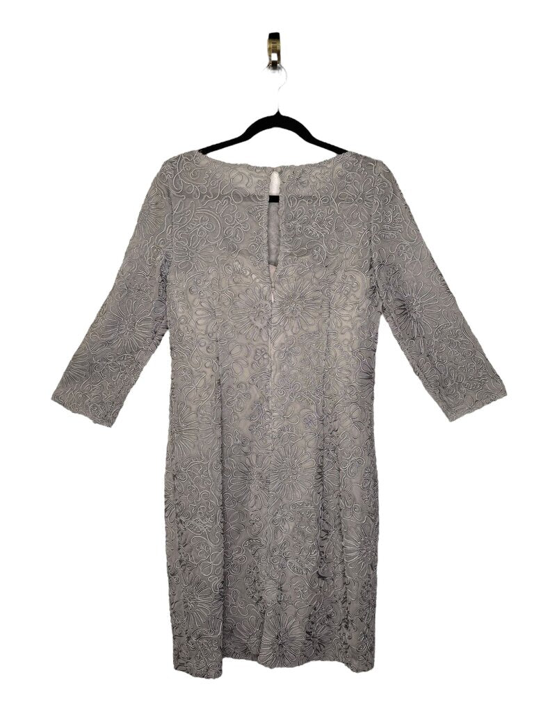 AIDAN MATTOX EMBROIDERY OVERLAY SHEATH DRESS