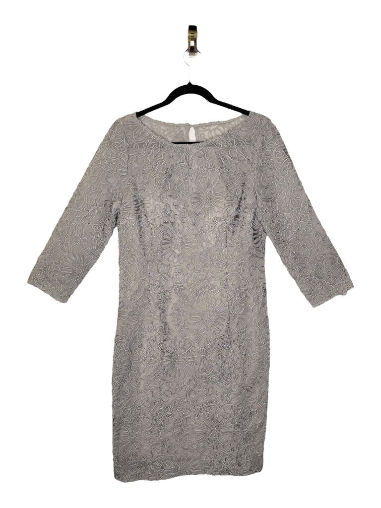 AIDAN MATTOX EMBROIDERY OVERLAY SHEATH DRESS