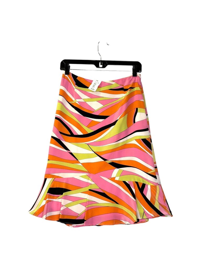 TALBOTS "PUCCI" PRINT RUFFLE BOTTOM SKIRT