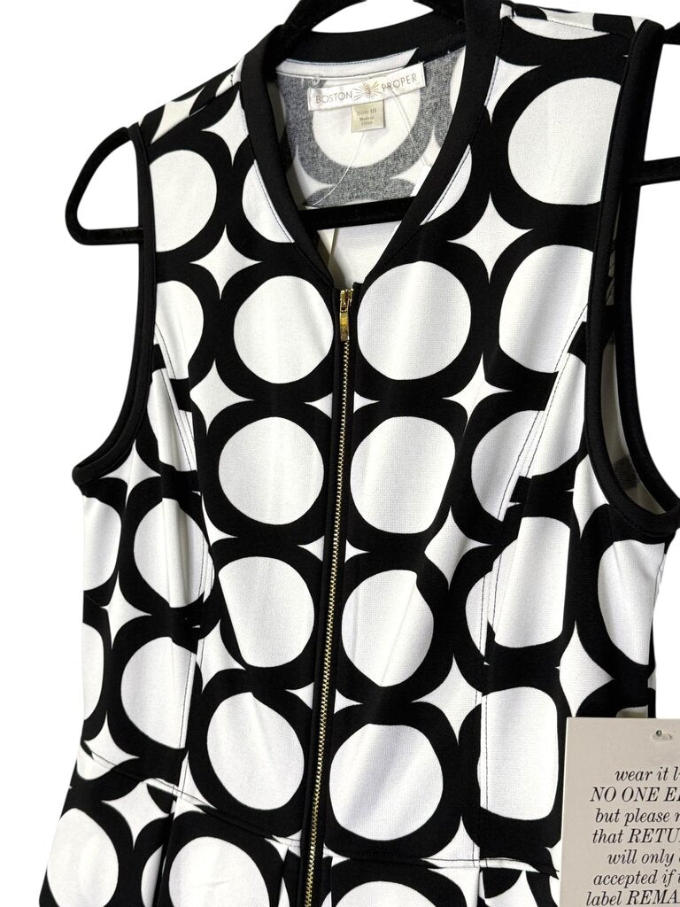 BOSTON PROPER CIRCLES PLEAT DRESS