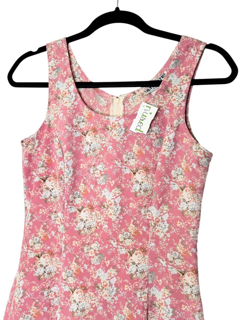 ULTIMATE! BLUES FLORAL PRINT SLEEVELESS FIT N FLARE DRESS