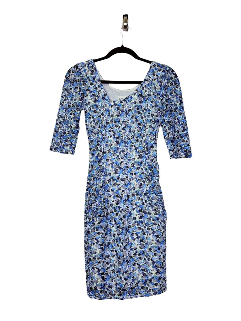 REISS LACE OVERLAY RUCHED SIDE WAIST DRESS
