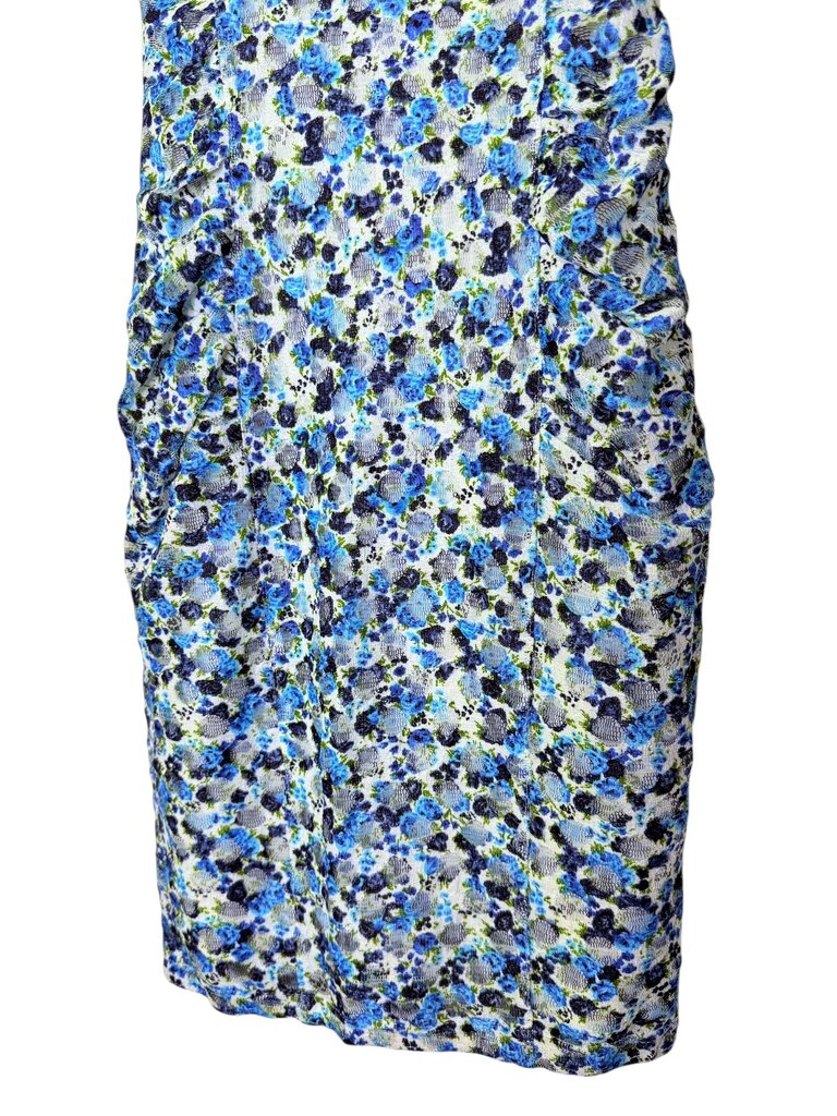 REISS LACE OVERLAY RUCHED SIDE WAIST DRESS