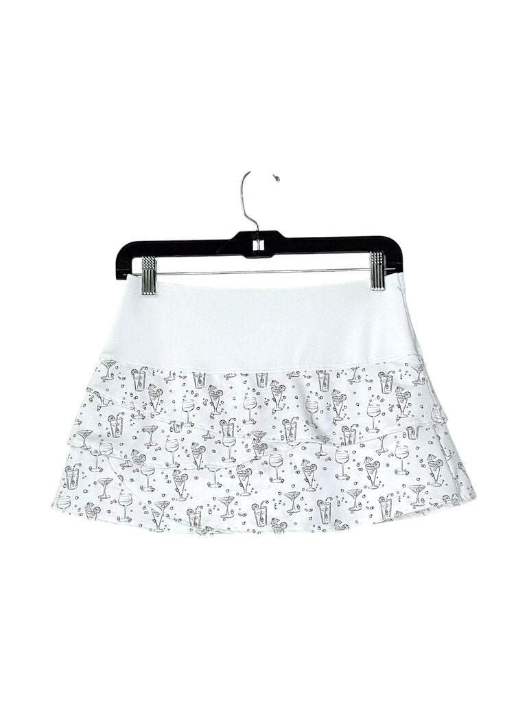 LUCKY IN LOVE LAYERED DRINKS PRINT MINI SKORT