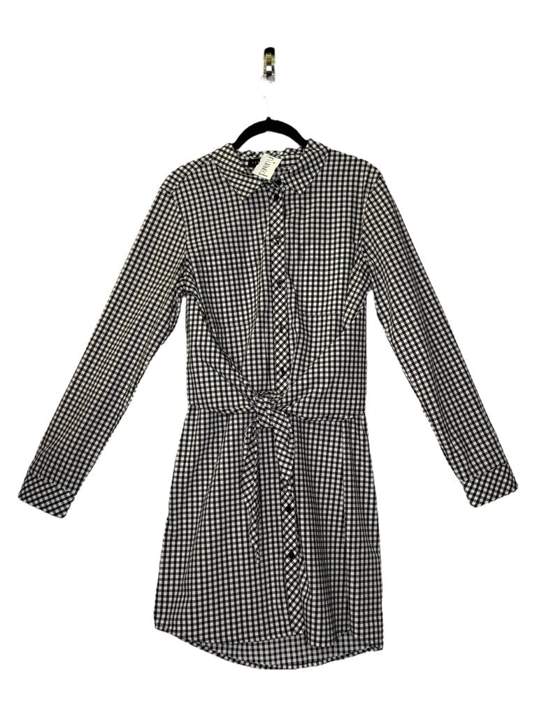 SANCTUARY CHECKED SHIRT DRESS WITH TIE FRONT
