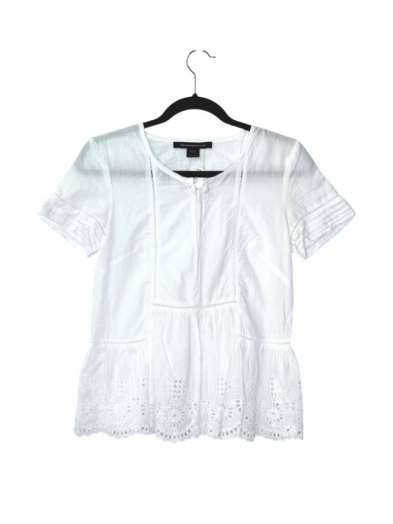 FRENCH CONNECTION EYELET HEM TOP