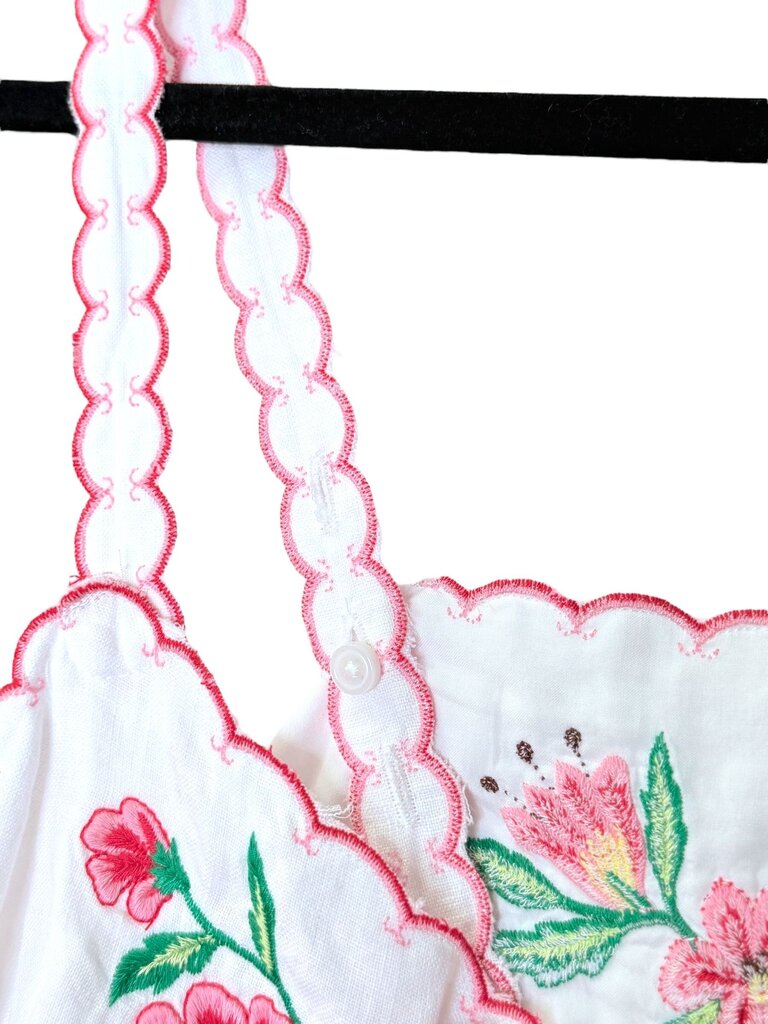 J. CREW FULL BUTTON FLORAL EMBROIDERED TOP