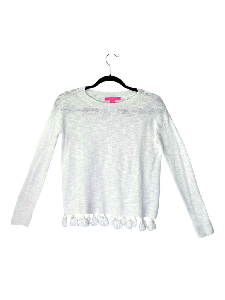 LILLY PULITZER TASSLE HEM COTTON SWEATER