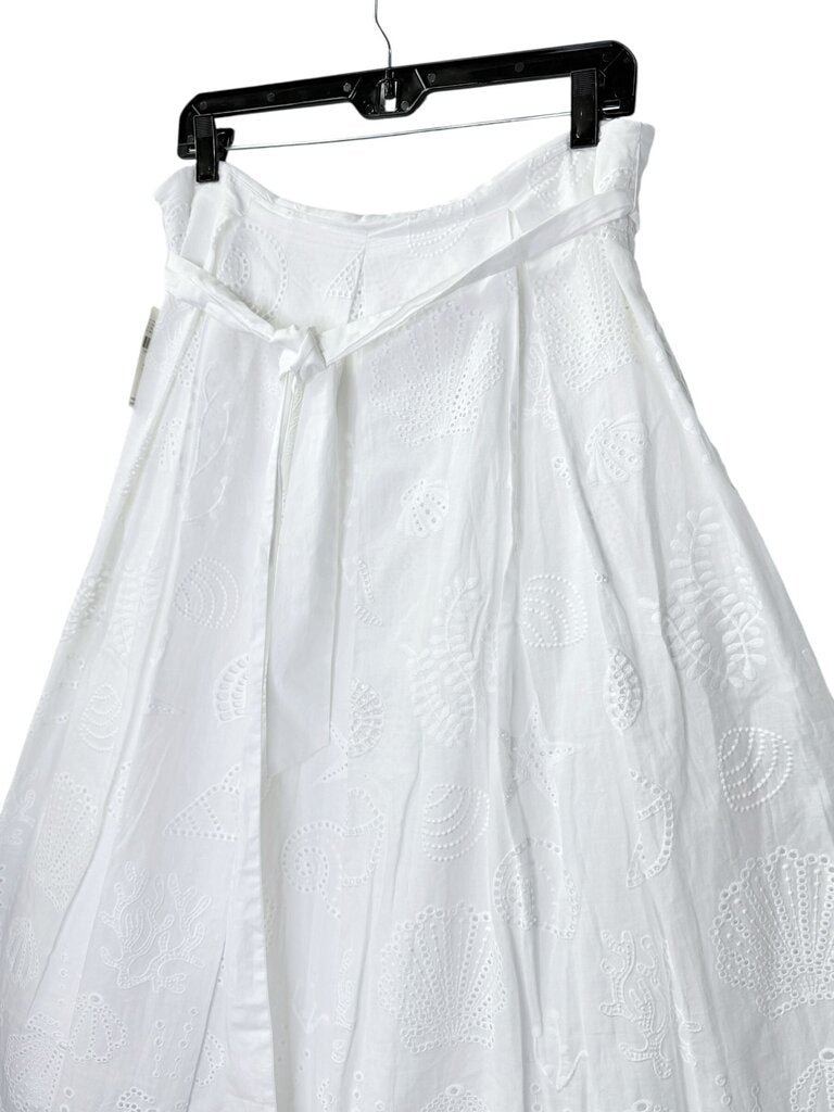 ANTHROPOLOGIE EYELET SHELL MIDI SKIRT
