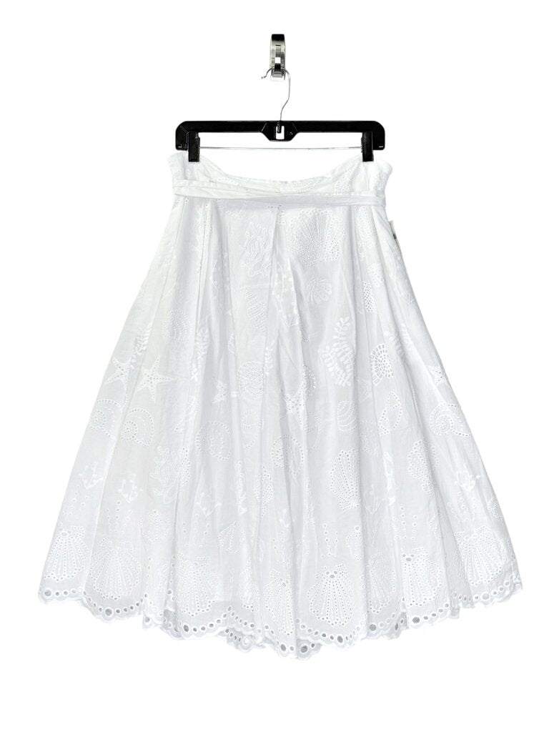 ANTHROPOLOGIE EYELET SHELL MIDI SKIRT