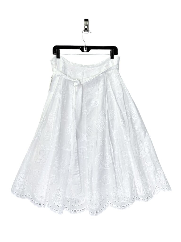 ANTHROPOLOGIE EYELET SHELL MIDI SKIRT