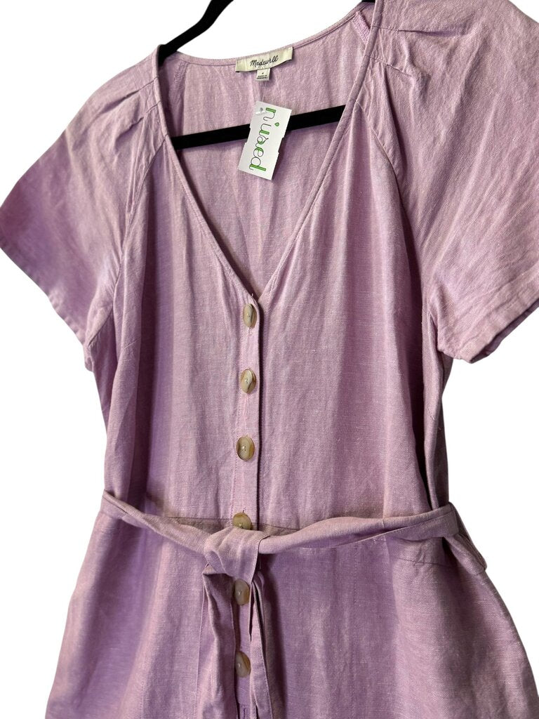 MADWELL BUTTON FRONT TIE BELT JUMPSUIT