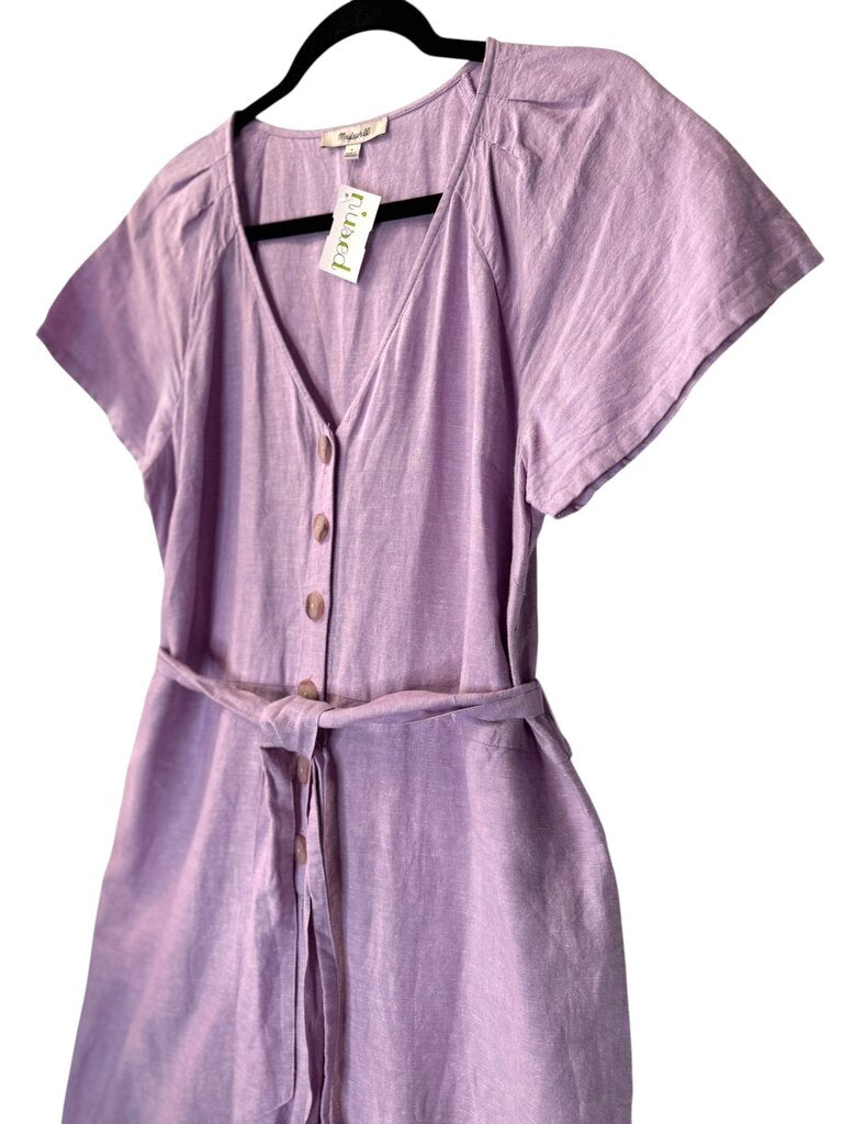 MADWELL BUTTON FRONT TIE BELT JUMPSUIT