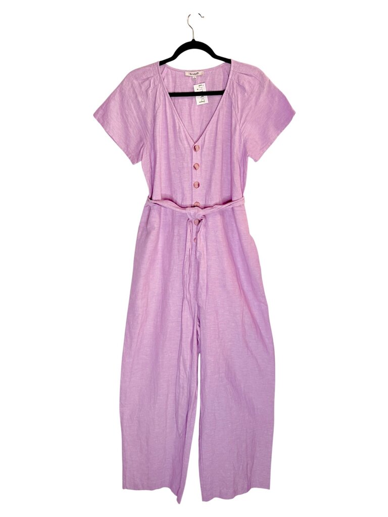 MADWELL BUTTON FRONT TIE BELT JUMPSUIT